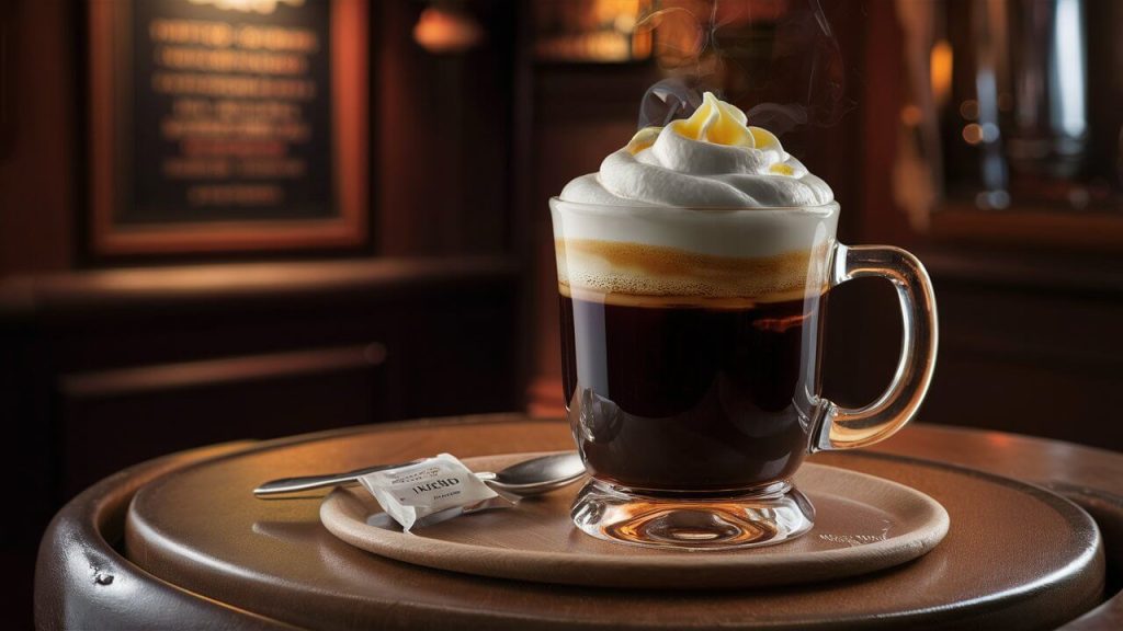 Slika Irske Kafe Na Stolu U Savrsenom Balansu Kafe I Viskija