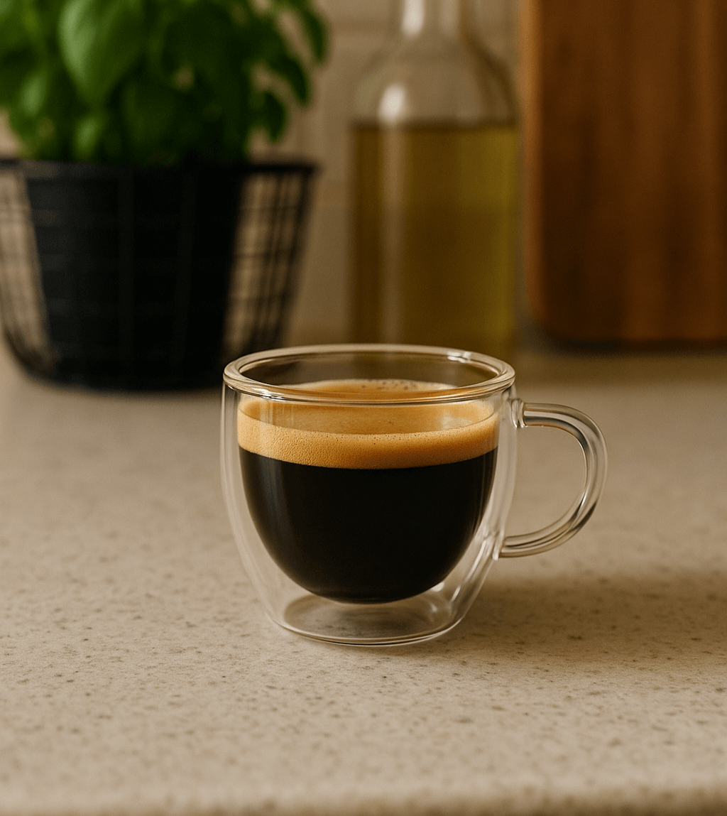 Slika staklene šolje u kuhinji