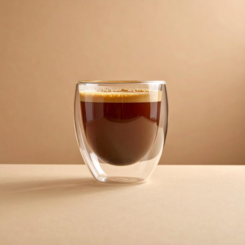 Slika koja pokazuje kako izgleda espresso u staklenoj šolji sa duplim dnom