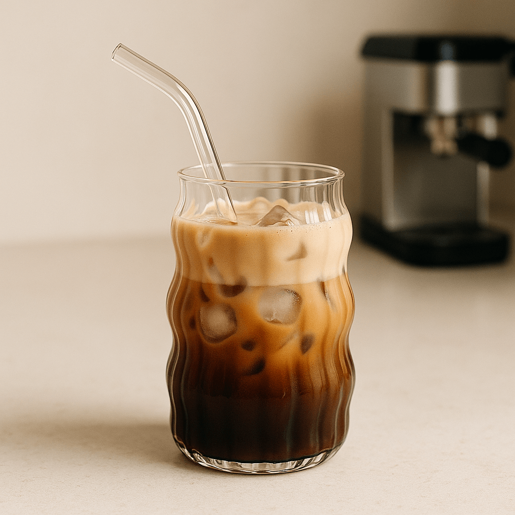 Talasasta staklena čaša za ledenu kafu (1)