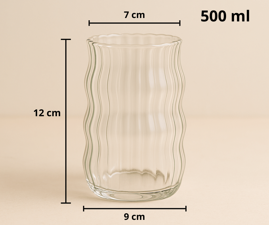 Talasasta staklena čaša za ledenu kafu (2)